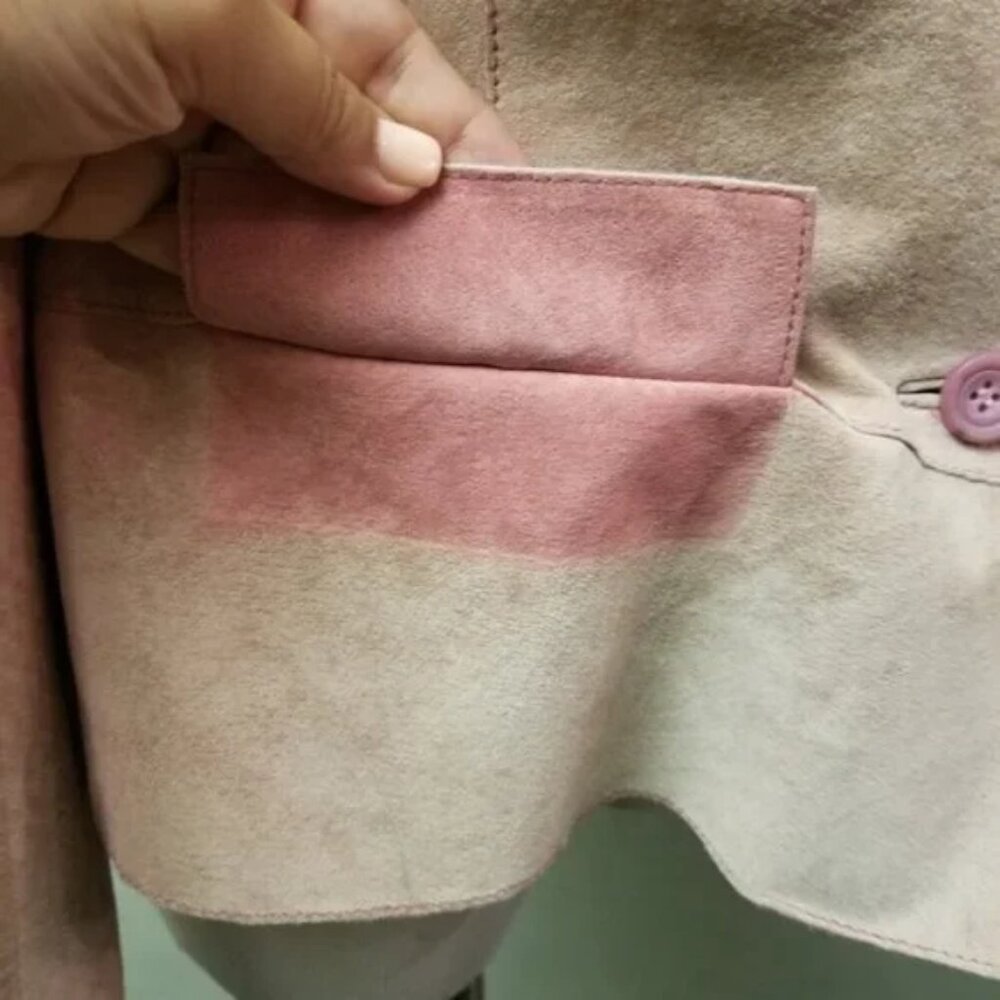 So Blue 100% Suede pink jacket women's size XS ( O24) - Picture 6 of 7